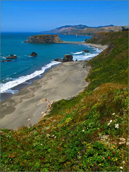 sm (67) 090709 Kortum.jpg - Once you crest Peaked Hill, the rewards are views of Blind Beach and Goat Rock.